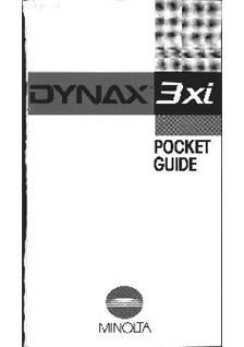 Minolta Dynax 3 xi manual. Camera Instructions.